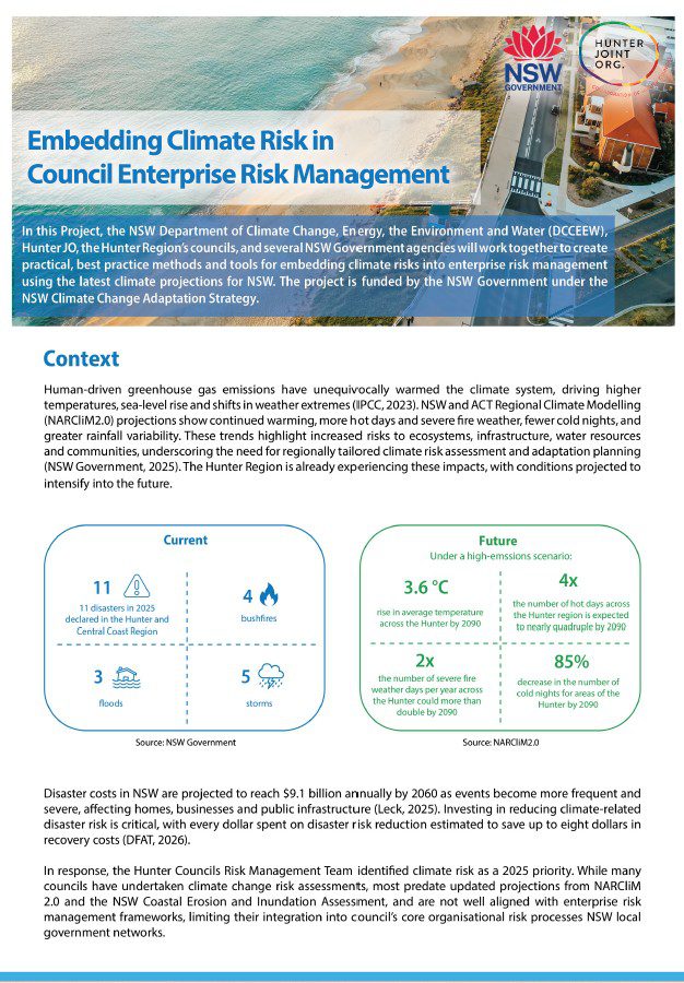 Climate Risk Policy Climate Change Risk & Adaptation - Hunter Joint Organisation